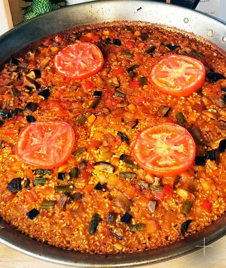 Arroz de setas, trigueros y otras verduras